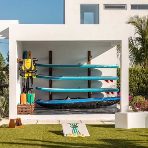 Use our SUP, kayak, snorkeling equipment and yoga mats