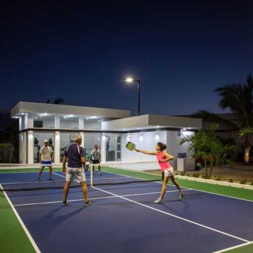 White Villas' unique amenities: pickleball court