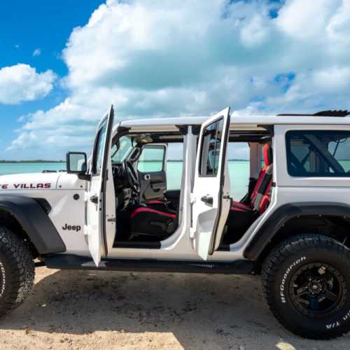 Book our 5 passenger modified Jeep Wrangler