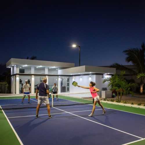 White Villas' unique amenities: pickleball court