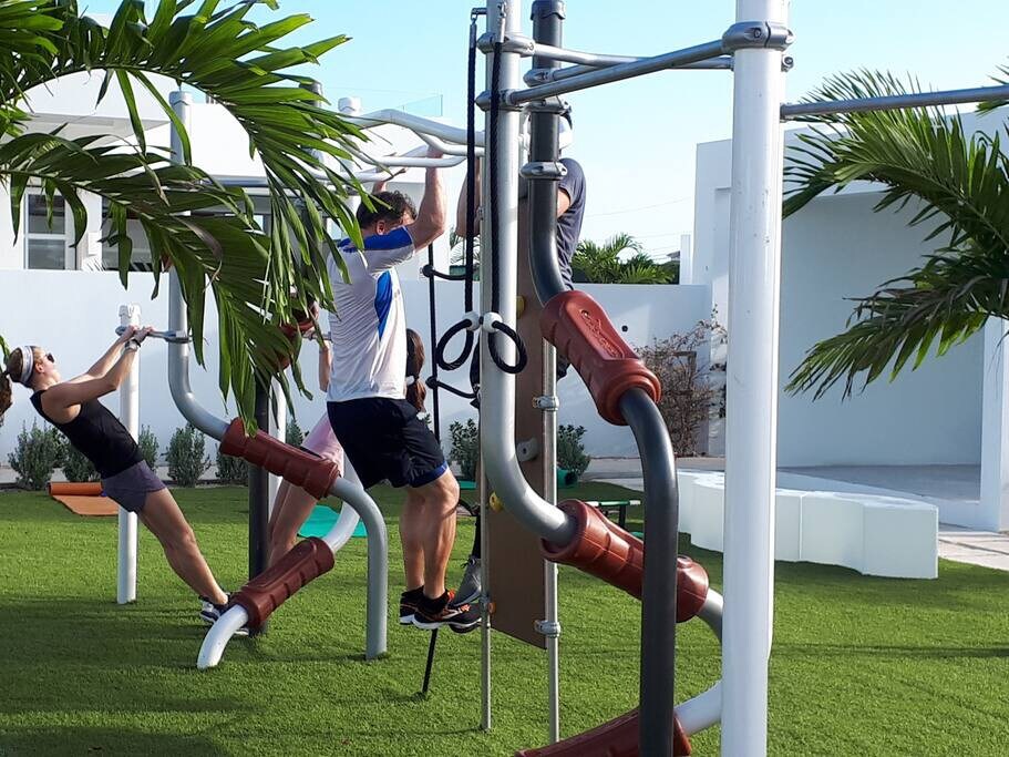 Take advantage of our playground/outdoor gym