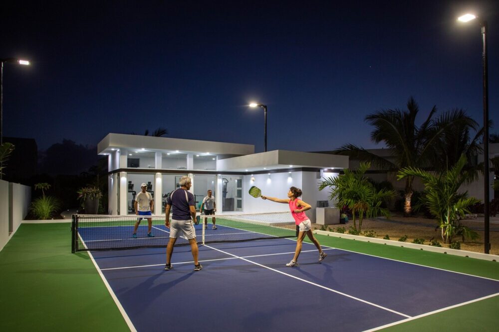 White Villas' unique amenities: pickleball court