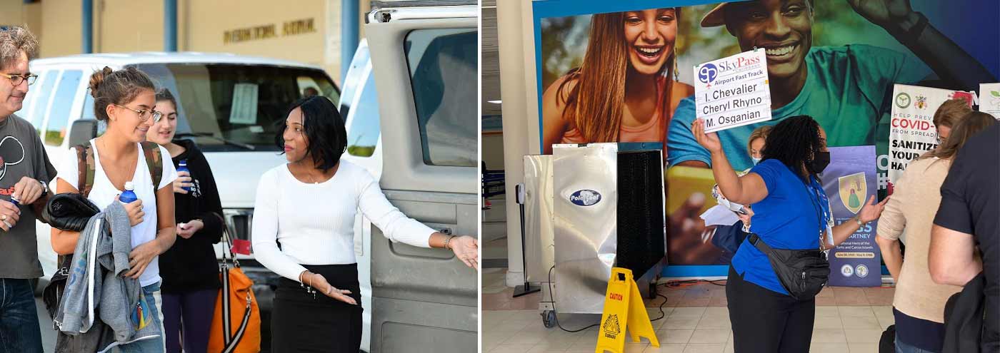 Sky Pass welcoming their clients at the Providenciales Airport