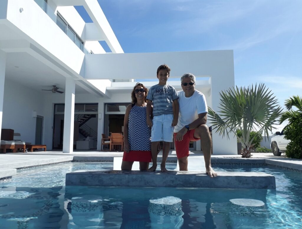 Pina, Max and Simon, founders of White Villas, Turks and Caicos