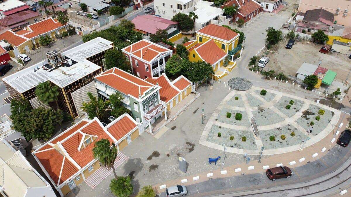 An aerial view of Oranjestad, Aruba