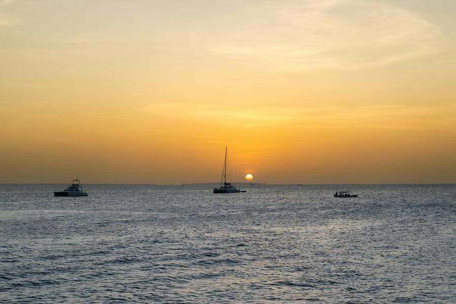 Sunset at catamarans