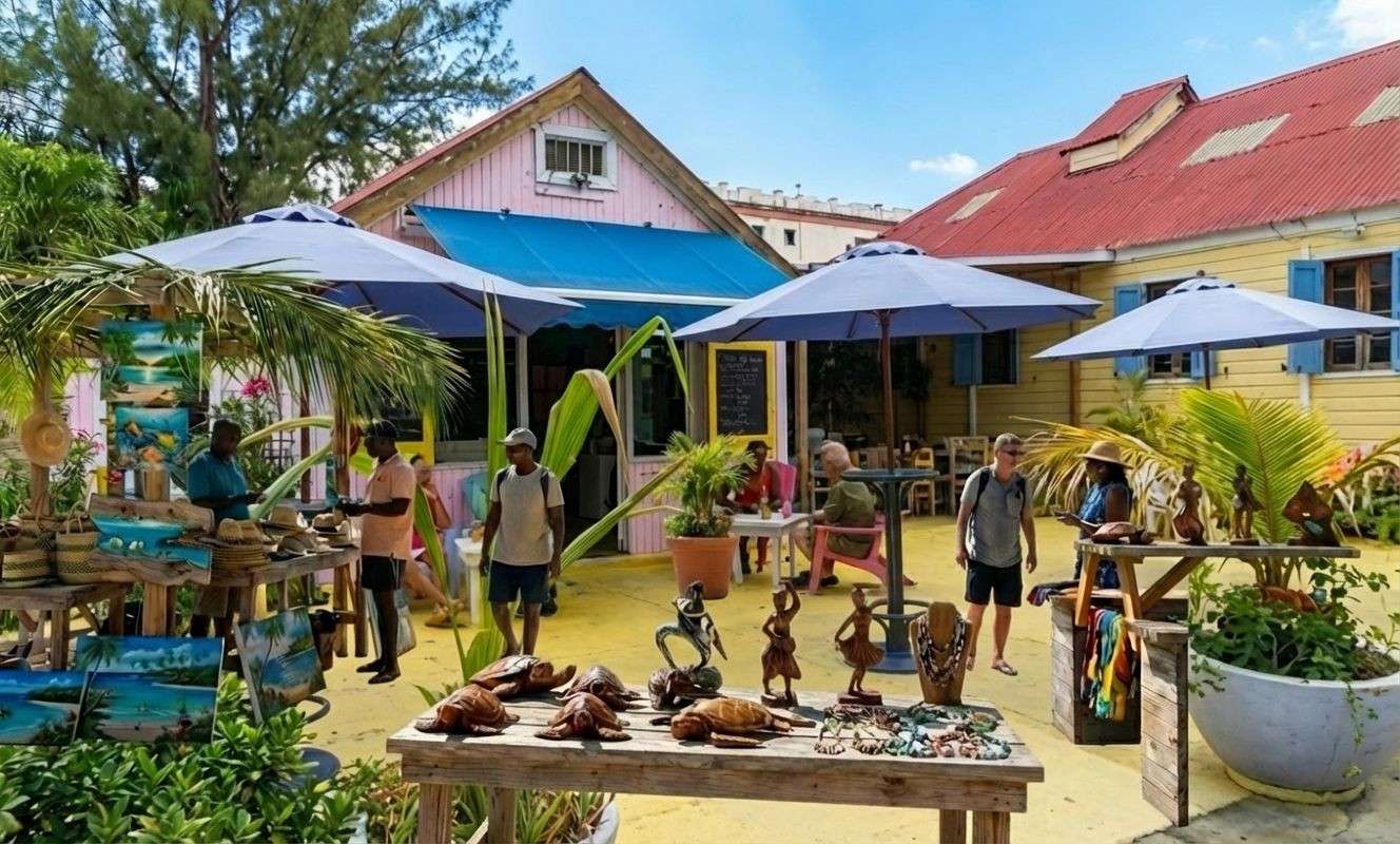 Artisans selling their work in downtown