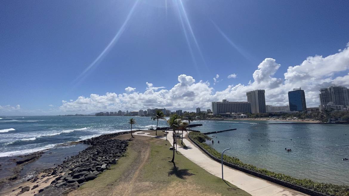 Balneario El Escambron beach in San Juan Puerto Rico with calm turquoise cove
