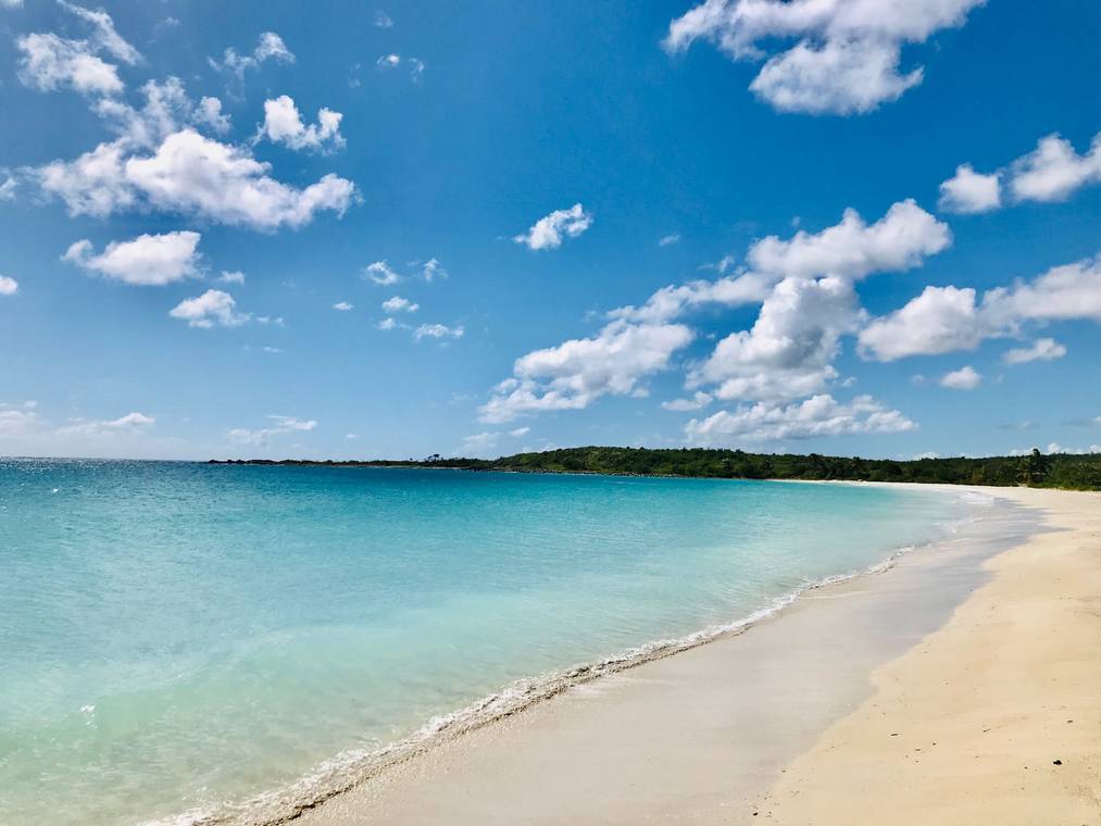 Playa La Chiva Blue Beach in Vieques Puerto Rico with turquoise Caribbean water