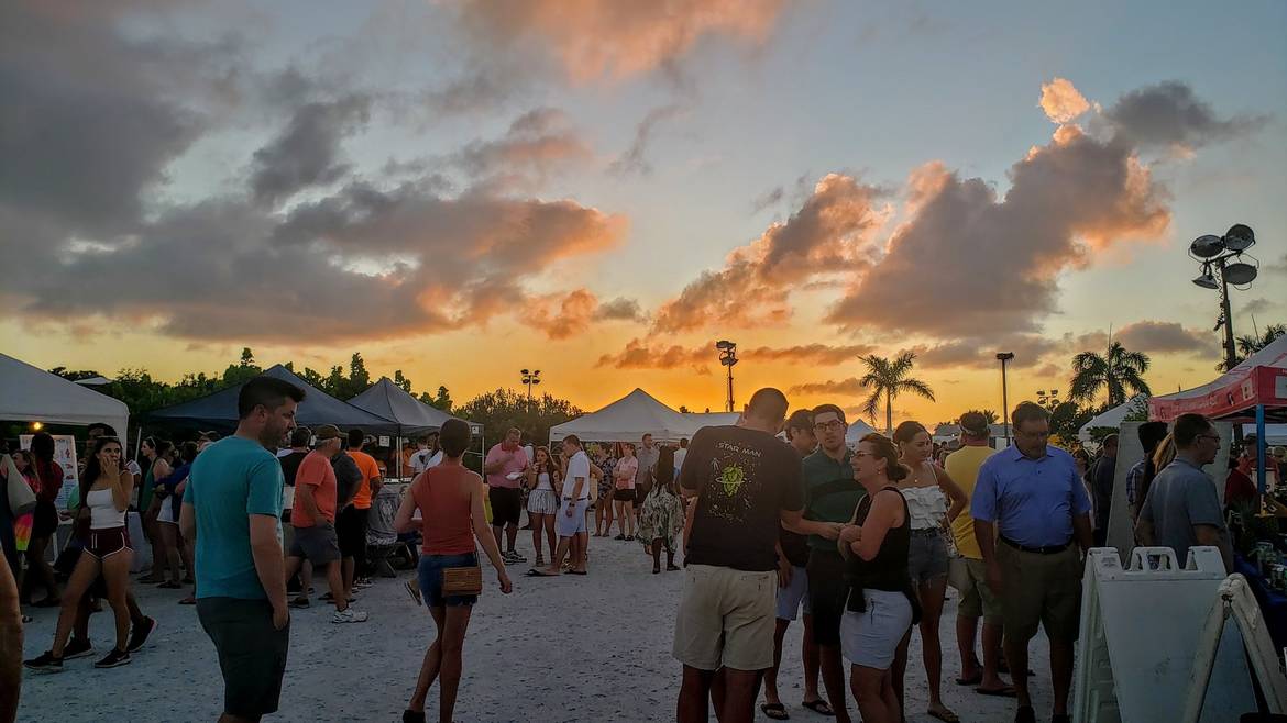 Crowds at the Thursday Island Fish Fry at The Bight Park at sunset