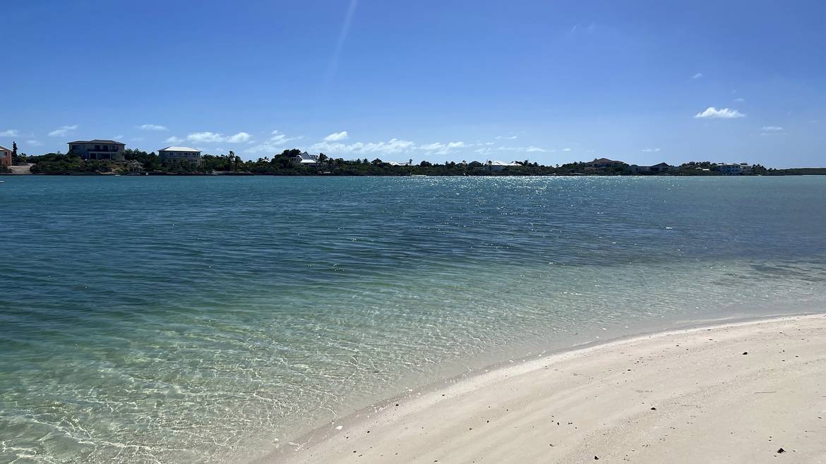 Calm, clear shallow water at Chalk Sound National Park, Providenciales