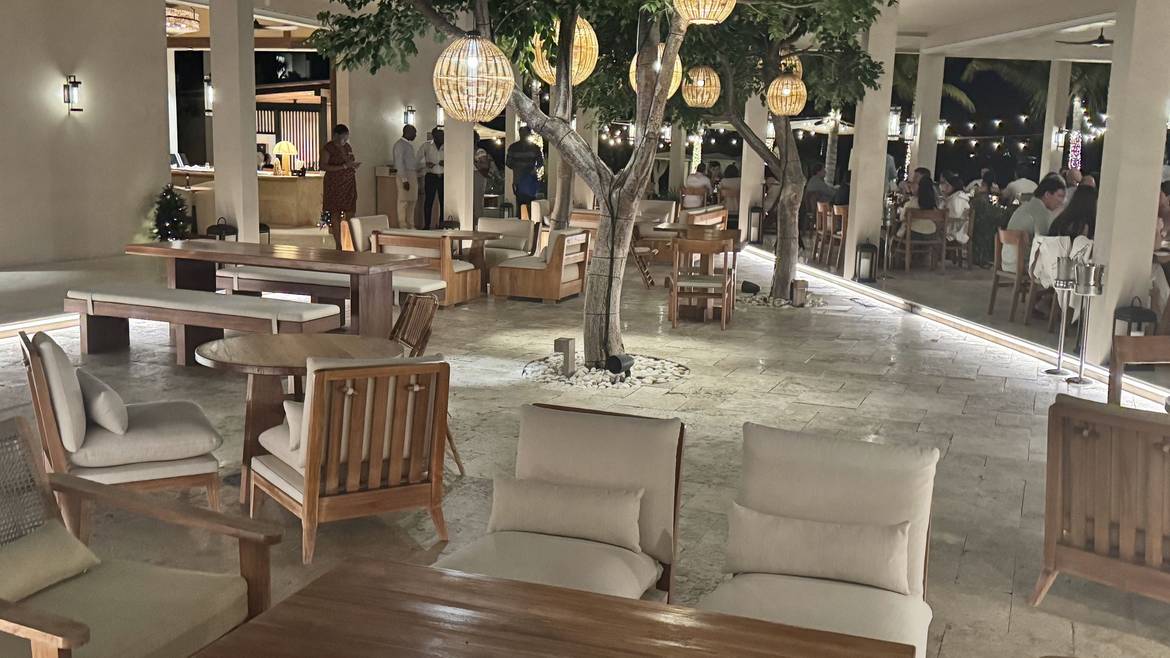 Dining room at Lua Beach House on Long Bay in Providenciales