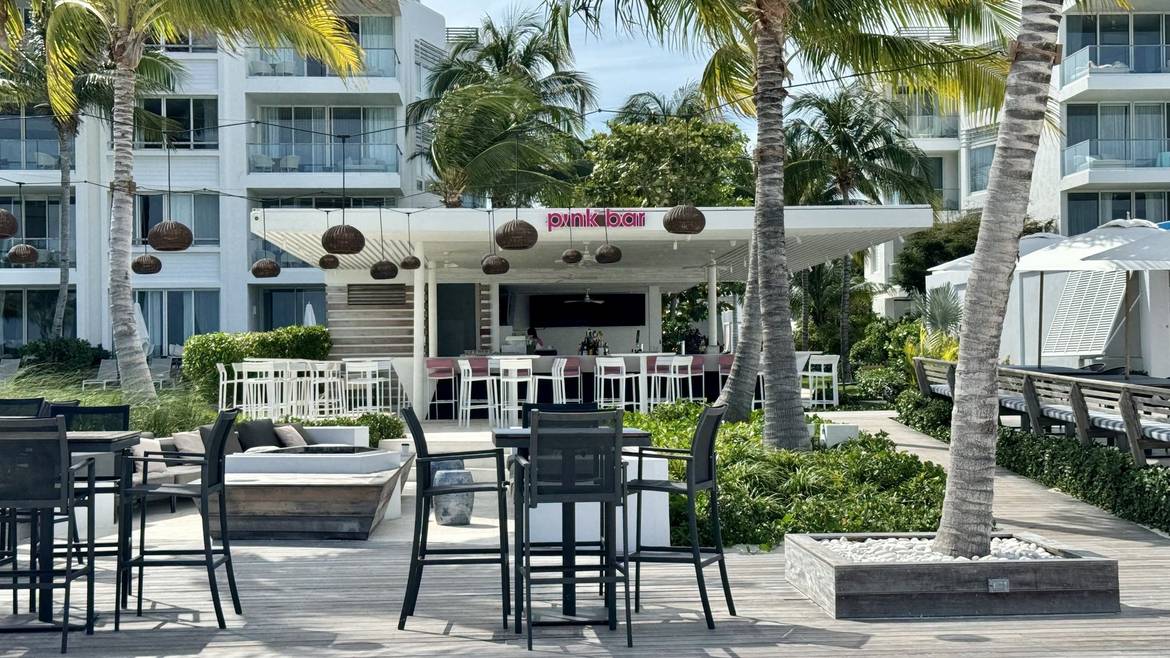 Pink Bar at Wymara Resort in The Bight