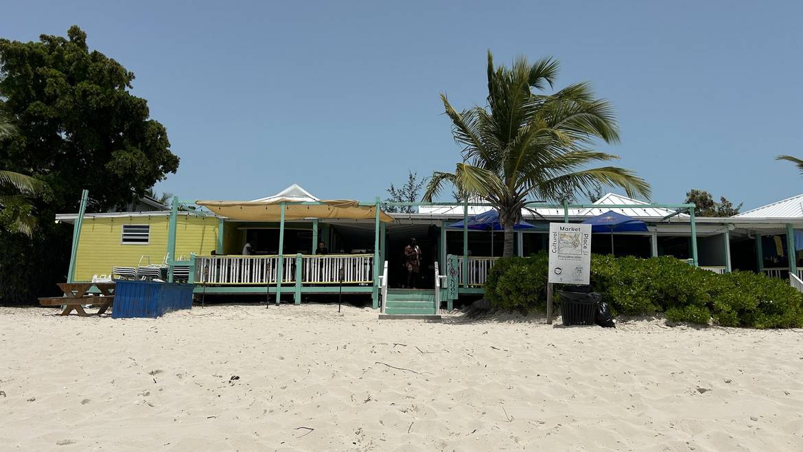 Rickie's Flamingo Cafe beach bar on Grace Bay