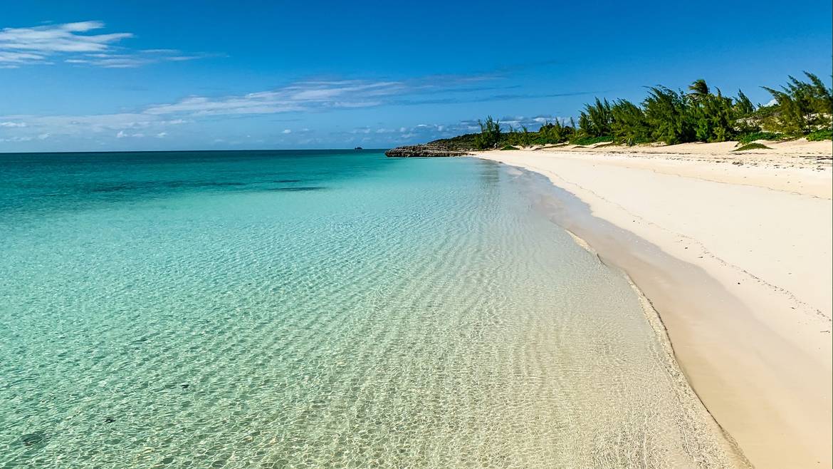 Shallow clear water at Taylor Bay Beach on the south side of Providenciales