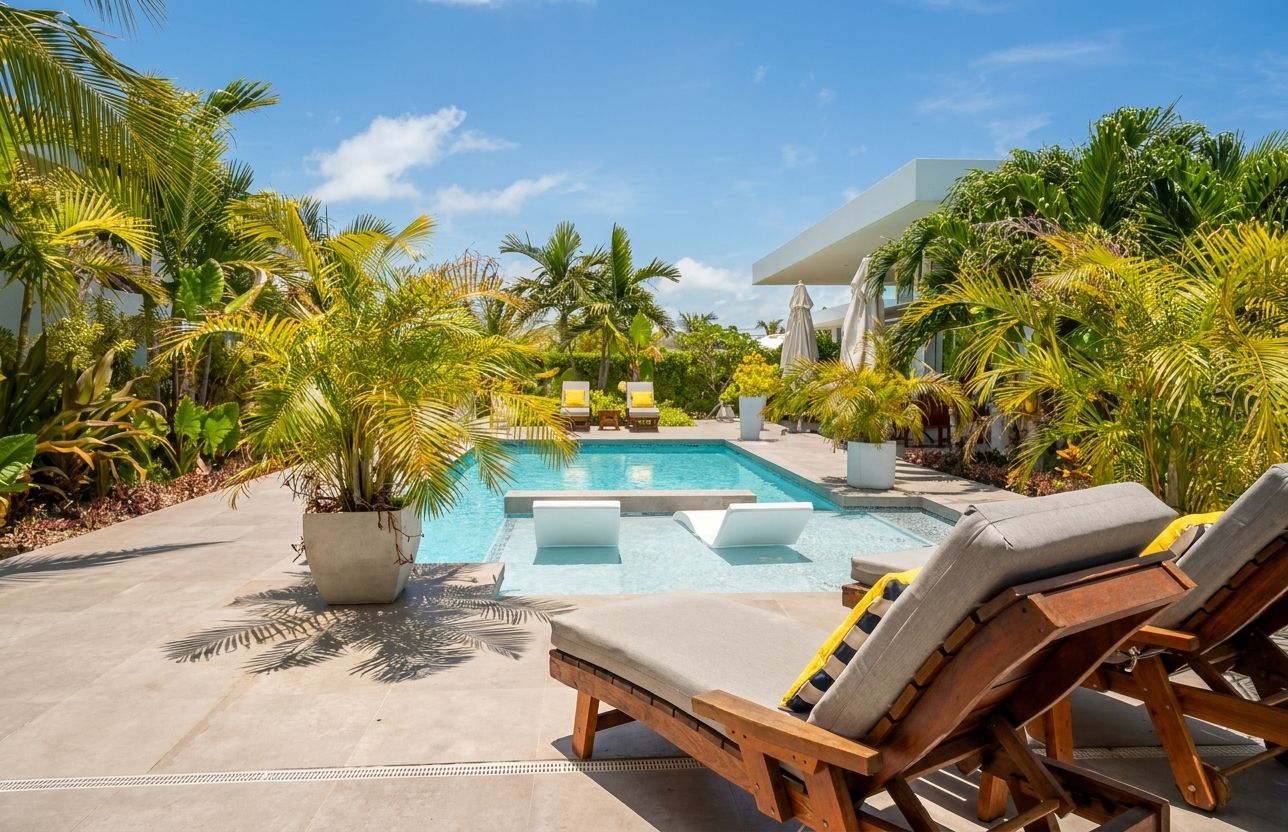 Exquisite Studio at White Villas: shared heated pool surrounded by tropical gardens